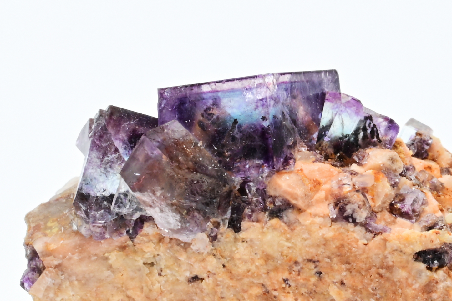 Namibia minerals  purple edges Fluorite Complete crystals